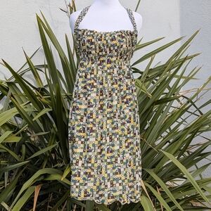 Y2K Studio M Colorful Geometric Print Midi Dress With Criss Cross Straps Size XS